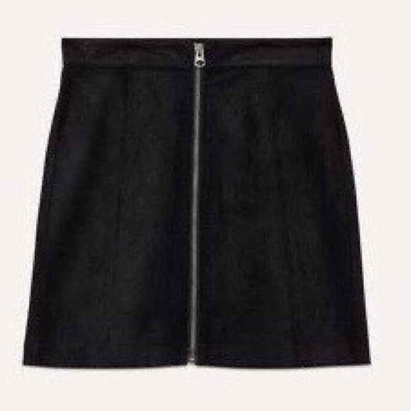 Black Wilfred Suede Zip Front Skirt - Picture 4 of 12